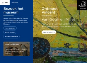 How vangoghmuseum.nl looks like on a tablet such as an iPad.