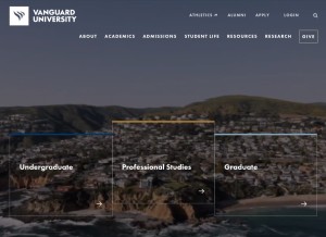 How vanguard.edu looks like on a tablet such as an iPad.