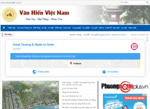 How vanhien.vn looks like on a tablet such as an iPad.