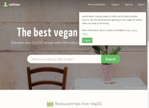 How vanilla-bean.com looks like on a tablet such as an iPad.