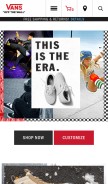 How vans.ca looks like on a mobile device such as an iPhone.