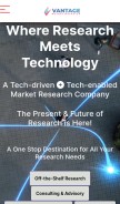 How vantagemarketresearch.com looks like on a mobile device such as an iPhone.