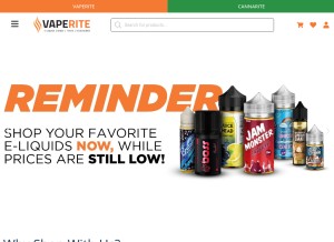 How vaperite.co.za looks like on a tablet such as an iPad.