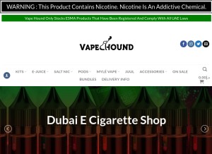 How vaping-dubai.com looks like on a tablet such as an iPad.