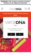 How vapordna.com looks like on a mobile device such as an iPhone.