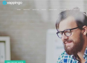 How vappingo.com looks like on a tablet such as an iPad.
