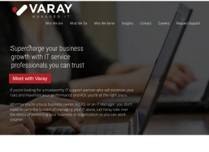 How varay.com looks like on a tablet such as an iPad.