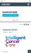 How varian.com looks like on a mobile device such as an iPhone.