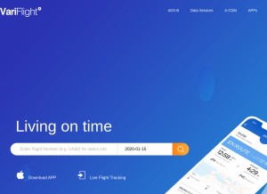 How variflight.com looks like on a tablet such as an iPad.