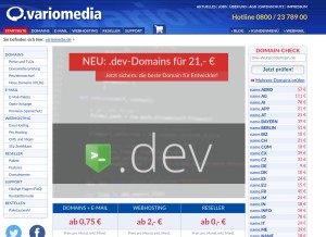 How variomedia.de looks like on a tablet such as an iPad.