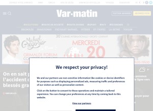 How varmatin.com looks like on a tablet such as an iPad.