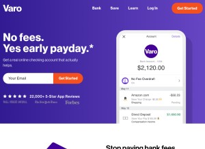 How varomoney.com looks like on a tablet such as an iPad.