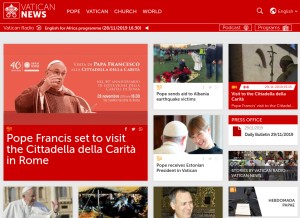 How vaticannews.va looks like on a tablet such as an iPad.