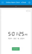 How vclock.com looks like on a mobile device such as an iPhone.