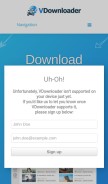 How vdownloader.com looks like on a mobile device such as an iPhone.