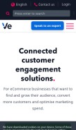 How ve.com looks like on a mobile device such as an iPhone.