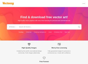 How vecteezy.com looks like on a tablet such as an iPad.