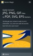 How vectormagic.com looks like on a mobile device such as an iPhone.