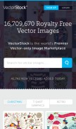 How vectorstock.com looks like on a mobile device such as an iPhone.