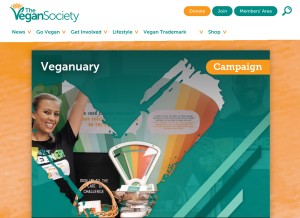 How vegansociety.com looks like on a tablet such as an iPad.