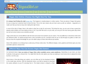 How vegasslot.co looks like on a tablet such as an iPad.