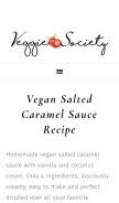 How veggiesociety.com looks like on a mobile device such as an iPhone.