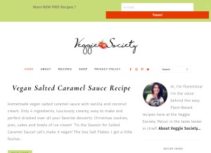 How veggiesociety.com looks like on a tablet such as an iPad.