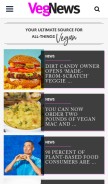 How vegnews.com looks like on a mobile device such as an iPhone.