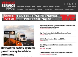 How vehicleservicepros.com looks like on a tablet such as an iPad.