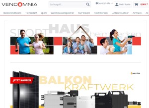 How vendomnia.com looks like on a tablet such as an iPad.