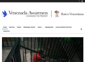 How venezuelaawareness.com looks like on a tablet such as an iPad.