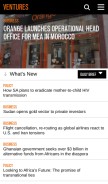 How venturesafrica.com looks like on a mobile device such as an iPhone.