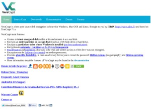 How veracrypt.fr looks like on a tablet such as an iPad.