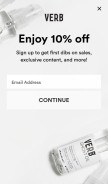 How verbproducts.com looks like on a mobile device such as an iPhone.
