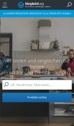 How vergleich.org looks like on a mobile device such as an iPhone.