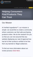 How verifiedingredients.com looks like on a mobile device such as an iPhone.