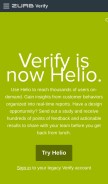 How verifyapp.com looks like on a mobile device such as an iPhone.