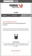 How veris.com looks like on a mobile device such as an iPhone.