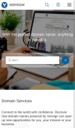 How verisign.net looks like on a mobile device such as an iPhone.