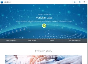 How verisignlabs.com looks like on a tablet such as an iPad.