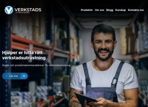 How verkstadsutrustning.com looks like on a tablet such as an iPad.