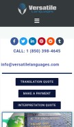 How versatilelanguages.com looks like on a mobile device such as an iPhone.