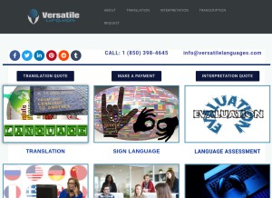 How versatilelanguages.com looks like on a tablet such as an iPad.