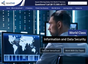 How versatrust.com looks like on a tablet such as an iPad.