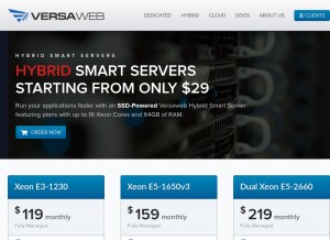 How versaweb.net looks like on a tablet such as an iPad.
