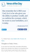 How verseoftheday.com looks like on a mobile device such as an iPhone.