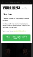How version2.dk looks like on a mobile device such as an iPhone.
