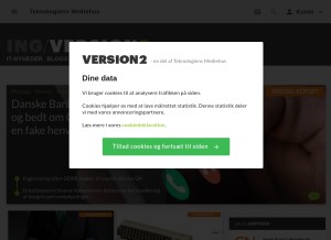 How version2.dk looks like on a tablet such as an iPad.