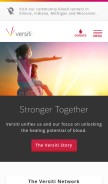 How versiti.org looks like on a mobile device such as an iPhone.