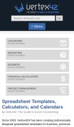 How vertex42.com looks like on a mobile device such as an iPhone.